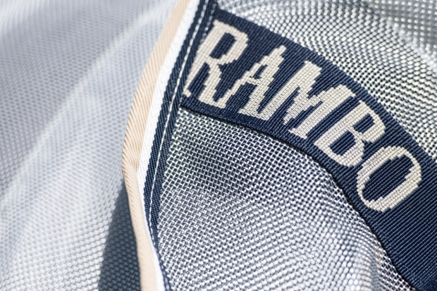 Abverkauf!!! Horseware Rambo Protector Fliegendecke silver/ navy Plus Halsteil
