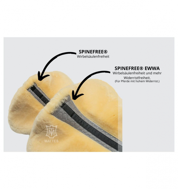 MATTES Sattelkissen + Correction System, mit Lammfellrand vorne schwarz/ schwarz