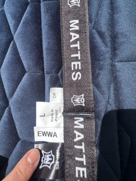 Mattes Set Eurofit Schabracke Dressur EWWA L Lammfell samt navy + Bandagen