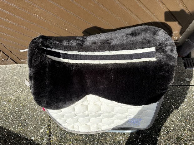 Mattes Eurofit Schabracke Dressur L Lammfell Steppstoff Glanz Steppstoff wallnuss