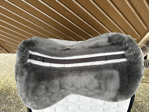 Mattes Schabracke Correction Dressur schwarz Samt L spine free