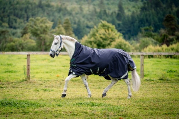 Horseware Rambo WUG lite 50g 1680 D Navy/Hunter Green & Silver