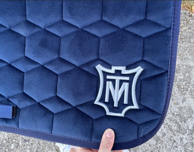 Mattes Schabracke Dressur L Lammfell Samt blau