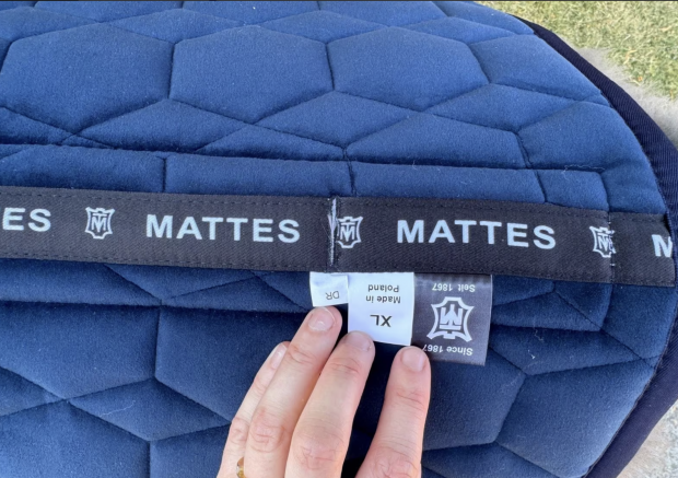 Mattes Schabracke Dressur blau samt Gr. M vorne Sofort lieferbar!