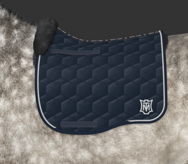 Mattes Schabracke Dressur blau navy goeland Eurofit Gr. L vorne Sofort lieferbar!