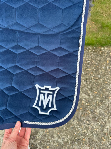 Mattes Schabracke Dressur blau navy goeland Eurofit Gr. L vorne Sofort lieferbar!