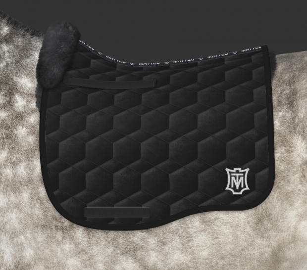Mattes Schabracke Dressur schwarz graphit Eurofit Gr. L vorne Sofort lieferbar!