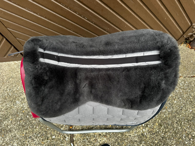 Mattes Schabracke Dressur L Lammfell Steppstoff Glanz petrol Sofort lieferbar!