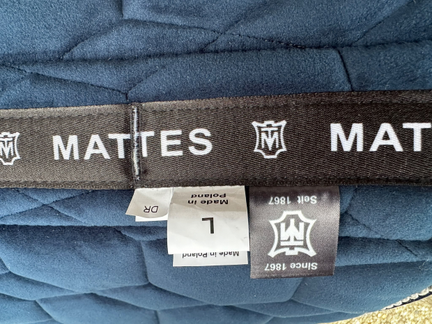 Mattes Eurofit Schabracke Dressur navy Samt L Fellrand vorne Sofort lieferbar!