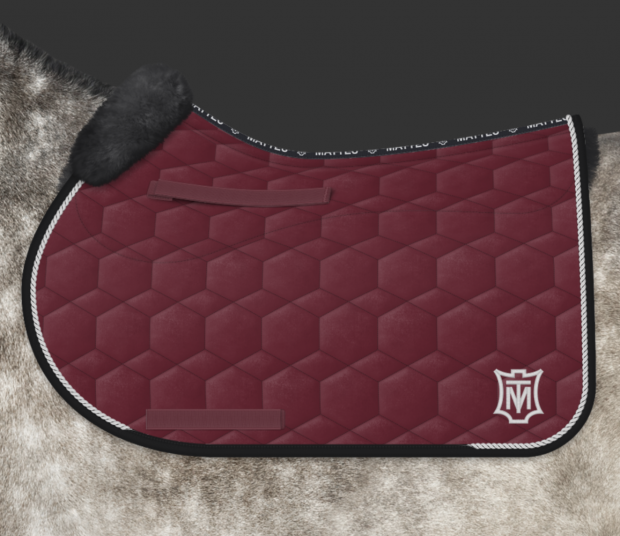 Mattes Schabracke Springen bordeaux rot samt Gr. L vorne Sofort lieferbar!