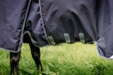 Horseware Rambo Optimo Weidedecke ohne Füllung Navy/Thunderstorm Grey & Silver