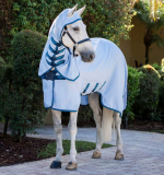 Abverkauf!!! Horseware Amigo Ripstop Hoody Fliegendecke Ekzemerdecke Azure Blue/Navy