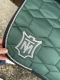 Mattes Schabracke Correction Dressur racing green Steppstoff glanz L Sofort lieferbar!