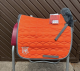 Mattes Schabracke Dressur L Lammfell vorn Glanz Steppstoff orange