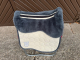 Mattes Schabracke Dressur L Lammfell vorne samt water blue blau