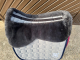 Mattes Schabracke Dressur blau navy samt EWWA Gr. L vorne Sofort lieferbar!