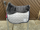 Mattes Eurofit Schabracke Dressur navy Samt L Fellrand vorne Sofort lieferbar!