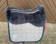 Mattes Schabracke Dressur blau navy Gr. L vorne Sofort lieferbar!