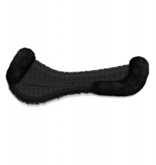 MATTES EWWA Sattelkissen + Correction System, mit Lammfellrand vorne/ hinten schwarz/ schwarz