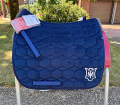 Mattes Schabracke Dressur L Samt Lammfell blau Lammfell Sofort lieferbar!
