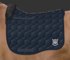 Mattes Schabracke Dressur Gelb navy Eurofit blau Gr. L vorne Sofort lieferbar!