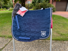 Mattes Schabracke Dressur blau navy goeland Eurofit Gr. L vorne Sofort lieferbar!