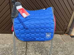 Mattes Schabracke Dressur L Lammfell Steppstoff Glanz royalblau Sofort lieferbar!