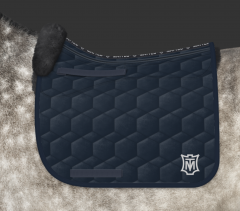 Mattes Schabracke Correction Dressur blau navy Samt L Lammfell vorne Sofort lieferbar!