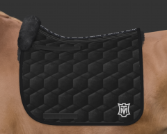 Mattes Schabracke Correction Dressur schwarz vorne Samt L spine free