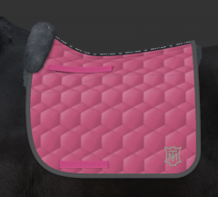 Mattes Schabracke Dressur orchidee pink Steppstoff Gr. L vorne Sofort lieferbar!