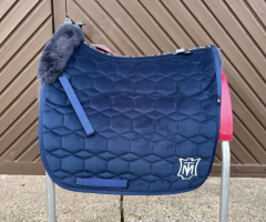 Mattes Schabracke Dressur blau navy Gr. L vorne Sofort lieferbar!